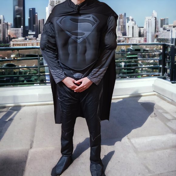 Mens Two Piece 2013 Superman Man of Steel Halloween Costume Size L - Picture 1 of 16